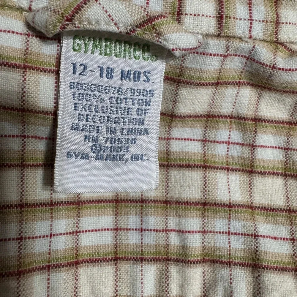 Gymboree boy plaid shirt 12/18 pearl snap buttons k262